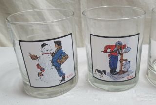 1979 NORMAN ROCKWELL Set of 4 Arby ' s Winter 4 