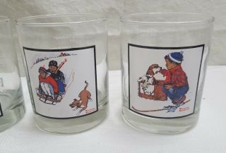 1979 NORMAN ROCKWELL Set of 4 Arby ' s Winter 4 