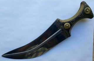 Authentic vintage Arab dagger knife Janbiya blade hand made Saudi Yemen Oman 3