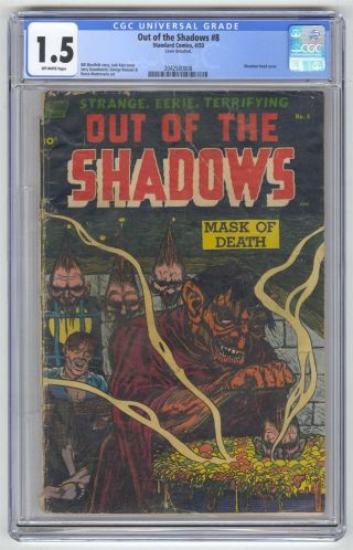 Out Of The Shadows 8 Cgc 1.  5 Vintage Standard Comic Horror Scifi Golden Age 10c