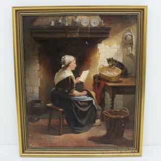 Kate Swift Oil Painting 1863 Woman In Chair With Cat 917