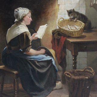 Kate Swift Oil Painting 1863 Woman in Chair with Cat 917 3