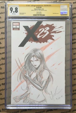 Marvel X - 23 1 Art Sketch Signed & Sketched By Lynne Yoshii Cgc 9.  8 Ss