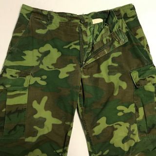 Orig 1968 Dated ERDL Cotton Poplin Rip - Stop Tropical Jungle Trousers,  Med Reg 3