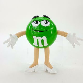M&m Girl Green Candy 6 " Figure In High Heels Plastic Shell Posable Arms Pvc Legs