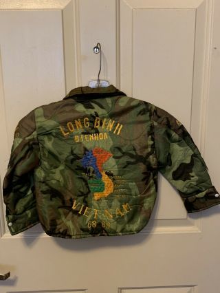 Vietnam War Embroidered Souvenir Jacket Long Binh Bienhoa 68 - 69 2