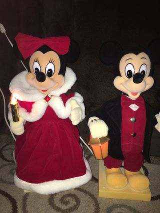 Rare Mickey And Minnie Mouse Disney Animated Christmas