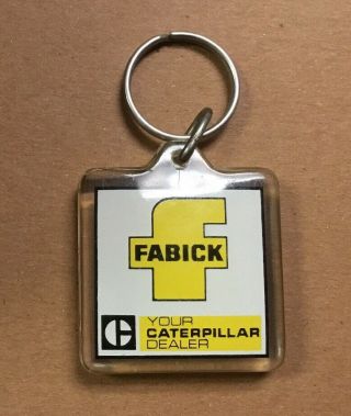 Fabick Caterpillar Dealer Key Ring - Made In Denmark,  1.  5” Square