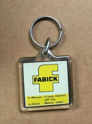 FABICK CATERPILLAR DEALER KEY RING - Made In DENMARK,  1.  5” Square 2