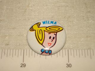 1973 Vintage Wilma Flintstones Hanna - Barbera Tin Pinback
