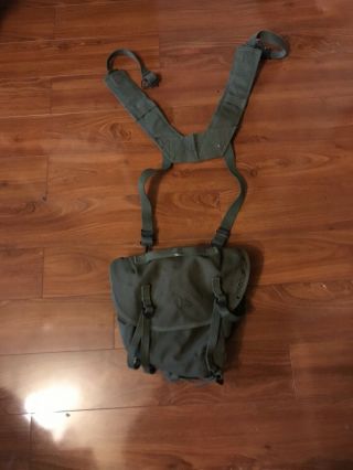 Vietnam War Era Us Army M - 1961 Combat Field Butt Pack Backpack With Suspenders