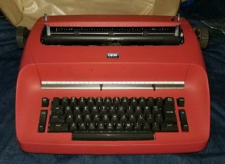 Vintage Ibm Selectric Typewriter Model 71 Red Prestige Font