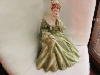 Vintage Light Green Rebecca Sitting Figurine Florence Ceramics Pasadena 7 Inches