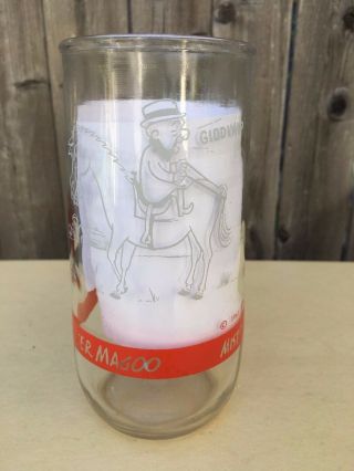 Vintage Htf Jelly P Butter Swig Cartoon Tumbler Glass Mr Magoo Gray Red 1962
