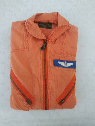 Us Navy K - 2b Orange Very Light Flying Coverall/flight Suit Size Small Long 1960