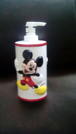 Mickey Mouse Soap Dispenser.  Mickey On Front And Back.  5 Inches Tall.