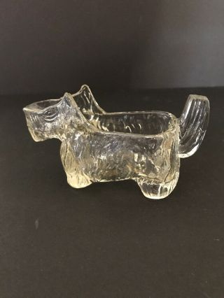Vintage Clear Glass Scottie Dog Scottish Terrier Candy Dish Creamer Pipe Holder