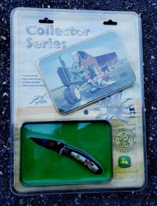Smith & Wesson John Deere Pocket Knife 150th Anniversary Tractor Ride With Tin