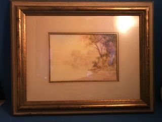 Listed Artist Fd Crandall Framed Watercolor On Paper Of Ny Lake - Canandaigua?