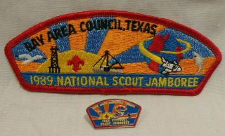 Bay Area Council Texas Bsa 1989 National Scout Jamboree Vintage W/ Pin