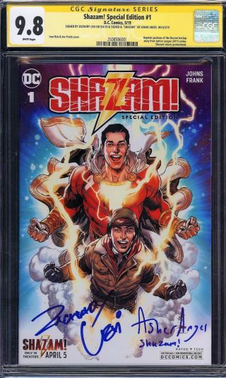Zachary Levi & Asher Angel Signed Cgc Ss 9.  8 Shazam Special Ed Movie Promo Comic