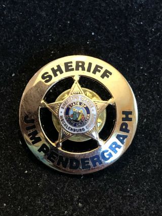 Jim Pendergraph Sheriff Charlotte - Mecklenburg County (nc) Mini Badge Pin