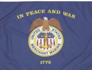 3’x5’ Usa Merchant Marine “in Peace And War 1775 Outdoor Nylon Flag