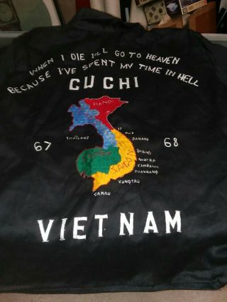 Vietnam Tour Jacket,  67.  68,  Cu Chi,  Embroidered Souvenir Jacket 25th Infantry