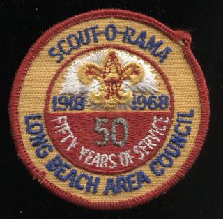 ⚜ Scouts Bsa Lbac Long Beach Area Council Patch - 50 Years Of Service 1918 - 1968