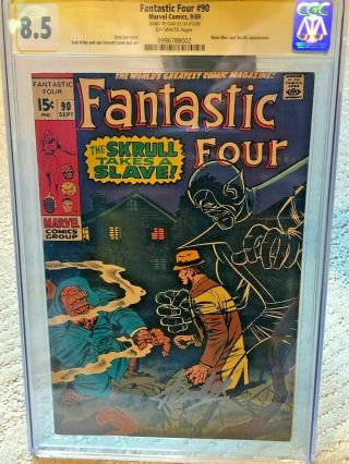 Fantastic Four 90 Cgc 8.  5 Ss Signed Stan Lee Mole Man