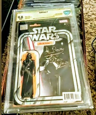 Darth Vader 1 Action Figure Variant Cbcs Not Cgc 9.  8 Signed David Prowse
