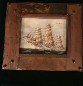 Vintage Mid Century Maritime Oil Painting Signed Framed