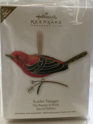 Hallmark Ornament Beauty Of Birds Special Edition Scarlet Tanager 2011