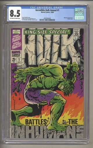 Incredible Hulk Annual 1 (cgc 8.  5) Ow/w Pgs; Inhumans; Classic Cover (c 27022)