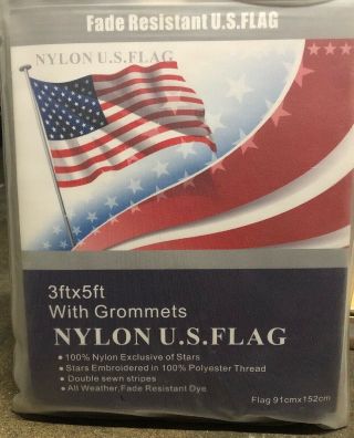 U.  S.  Flags 3’ft X 5’ft American Nylon Flag Fade Resistant With Grommets