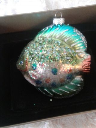 Bedazzled Jeweled Fish Tropical Christmas Ornament - Nwt