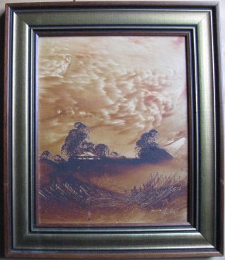 Jim Crofts Australian Framed Oil " Old House At Sunset Nsw " 1985
