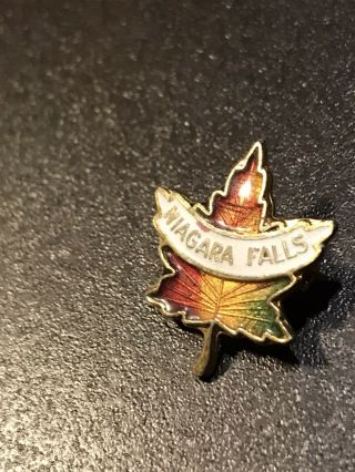 Vintage " Niagara Falls " Souvenir Pinback Hat/lapel Pin Enamel