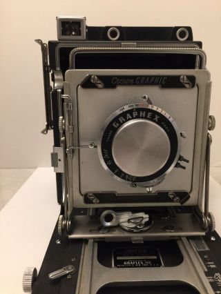 Graflex Crown Graphic 4x5 With 135mm Lens Large Format Film Camera - Vintage