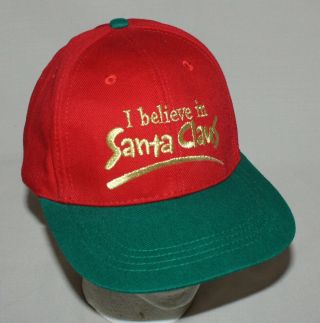 I Believe In Santa Claus Christmas Baseball Hat Red & Green Snapback Cap