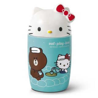 Line Friends X Sanrio Characters Hello Kitty Brown Ceramic Mug Cup Limited