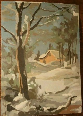 Paint By Number Winter Scene - Vintage Finished