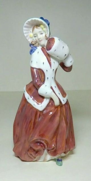 Royal Doulton Christmas Morn Lady Figurine Red Dress Hand Painted Hn1992