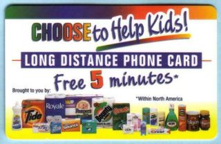 5m Procter & Gamble Products - Choose To Help Kids Phone Card