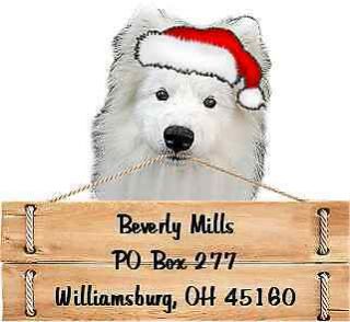 Samoyed Christmas Return Address Labels Die Cut To Shape Of Dog And Sign