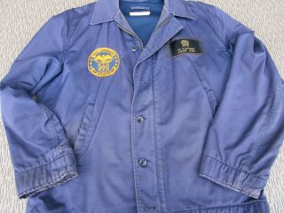 1960s Us Navy Deck Jacket Named W/ Ships Patch Uss Lawrence