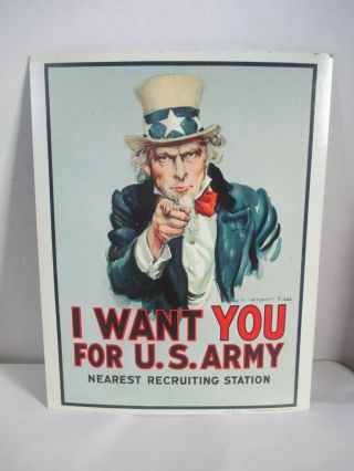 1968 Vietnam War Us Army Recruiting Station Poster Uncle Sam I Want You