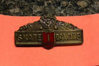 Vintage 1956 Rsroa Proficiency Skate Dancing Pin Or Medal,  Test 1.