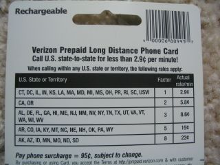 Verizon Prepaid Long Distance Phone Card 3