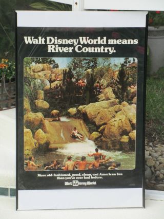 WDW WALT DISNEY WORLD VINTAGE 1976 POSTER RIVER COUNTRY WATER PARK ADVERTISEMENT 2
